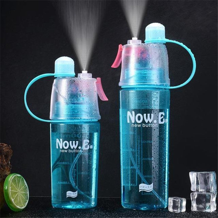 Creative Spray Water Bottle Sports Bottle Portable With Lid Summer Hydration Beauty Plastic Cup, Size:600 ML
