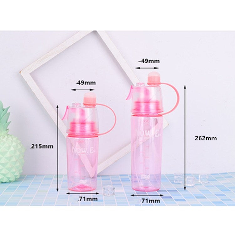 Creative Spray Water Bottle Sports Bottle Portable With Lid Summer Hydration Beauty Plastic Cup, Size:600 ML