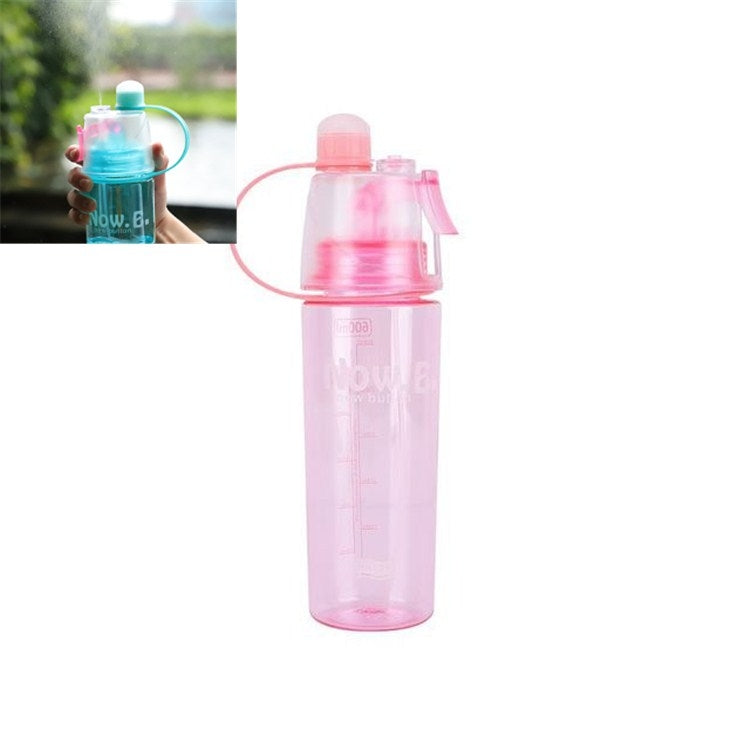 Creative Spray Water Bottle Sports Bottle Portable With Lid Summer Hydration Beauty Plastic Cup, Size:600 ML