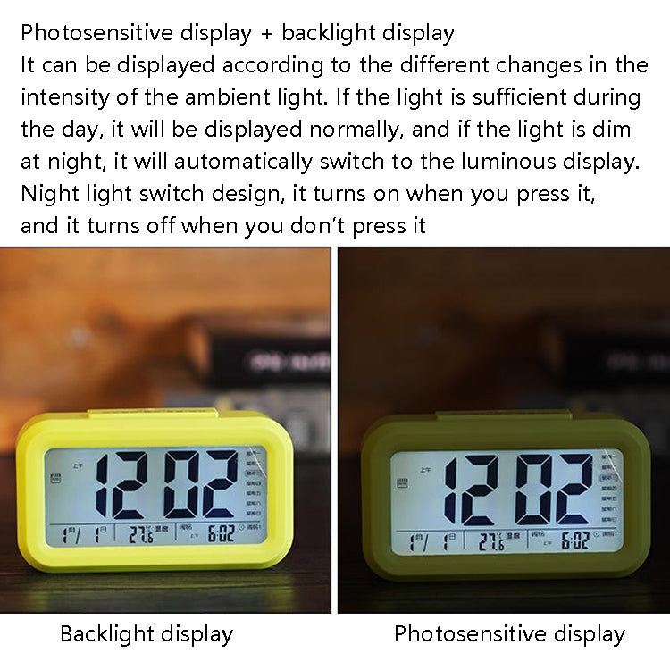Voice Report Clock Three Groups Of Alarms Smart LED Electronic Alarm Clock, Style:Rechargeable