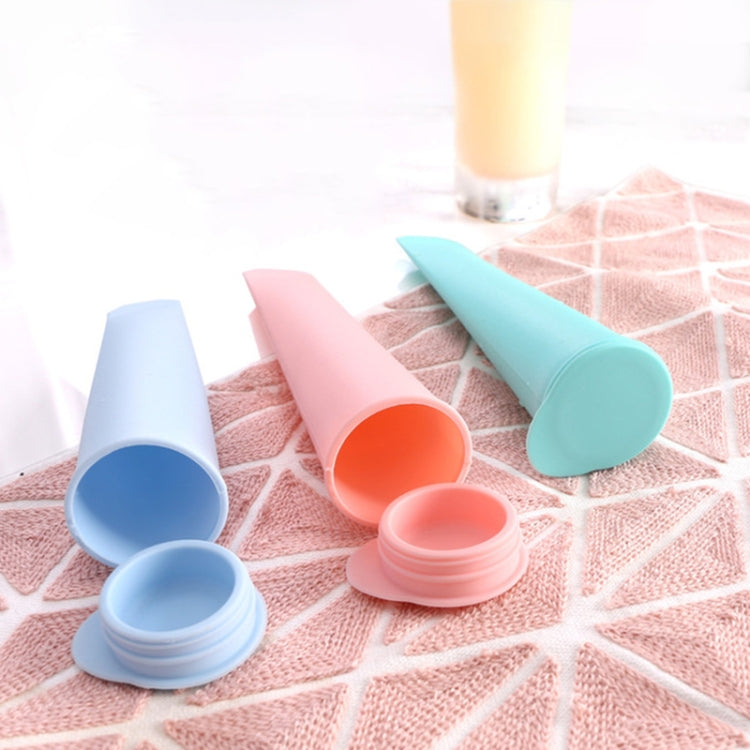 2 PCS Summer Handheld Silicone DIY Cylindrical Ice Cream Popsicle Mold with Cover(Light Pink)