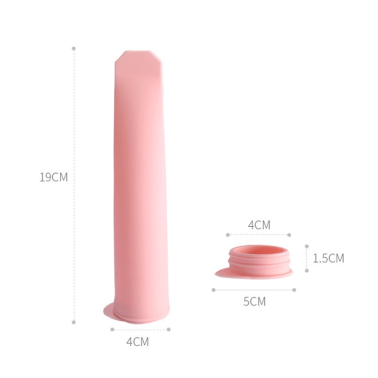 2 PCS Summer Handheld Silicone DIY Cylindrical Ice Cream Popsicle Mold with Cover(Light Pink)