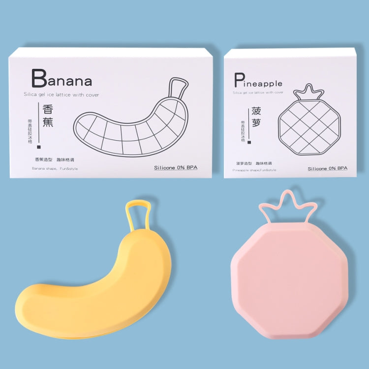 DIY Ice Cube Mold Creative Fruit Shape Ice Box with Lid, Style:Pineapple(Yellow)