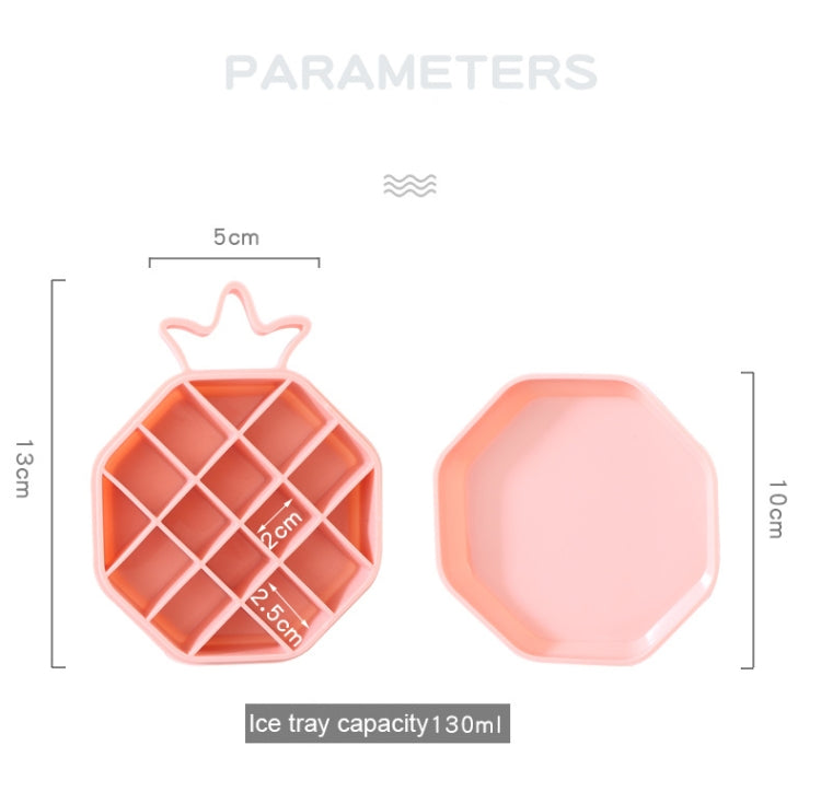 DIY Ice Cube Mold Creative Fruit Shape Ice Box with Lid, Style:Pineapple(Yellow)
