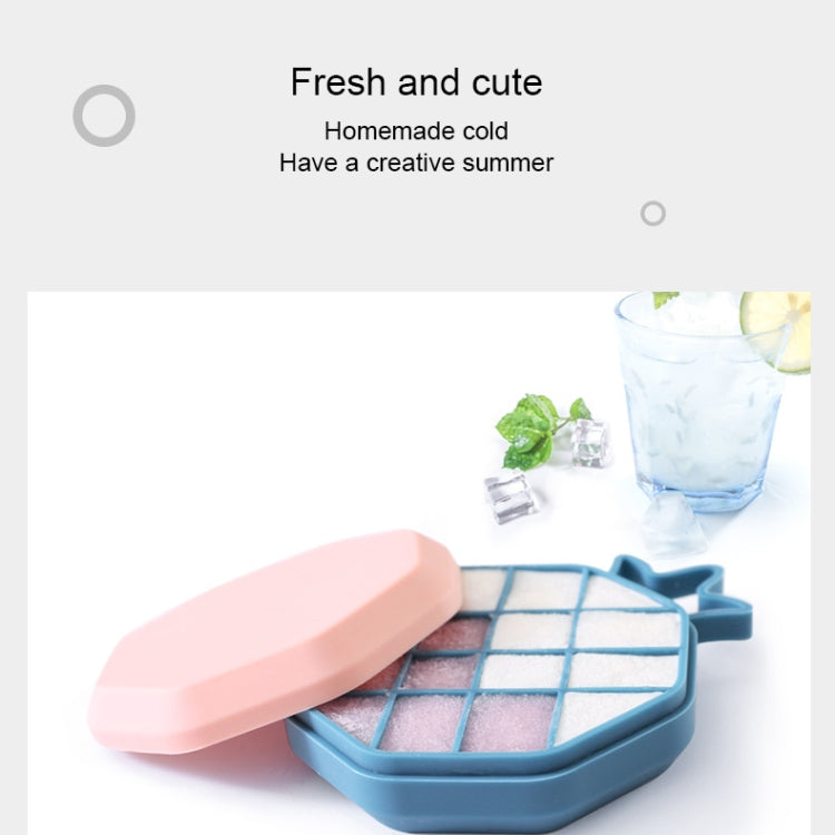 DIY Ice Cube Mold Creative Fruit Shape Ice Box with Lid, Style:Pineapple(Yellow)