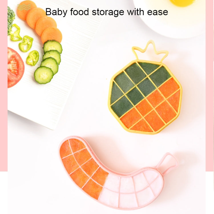 DIY Ice Cube Mold Creative Fruit Shape Ice Box with Lid, Style:Pineapple(Yellow)