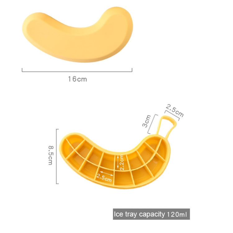 DIY Ice Cube Mold Creative Fruit Shape Ice Box with Lid, Style:Banana(Yellow)