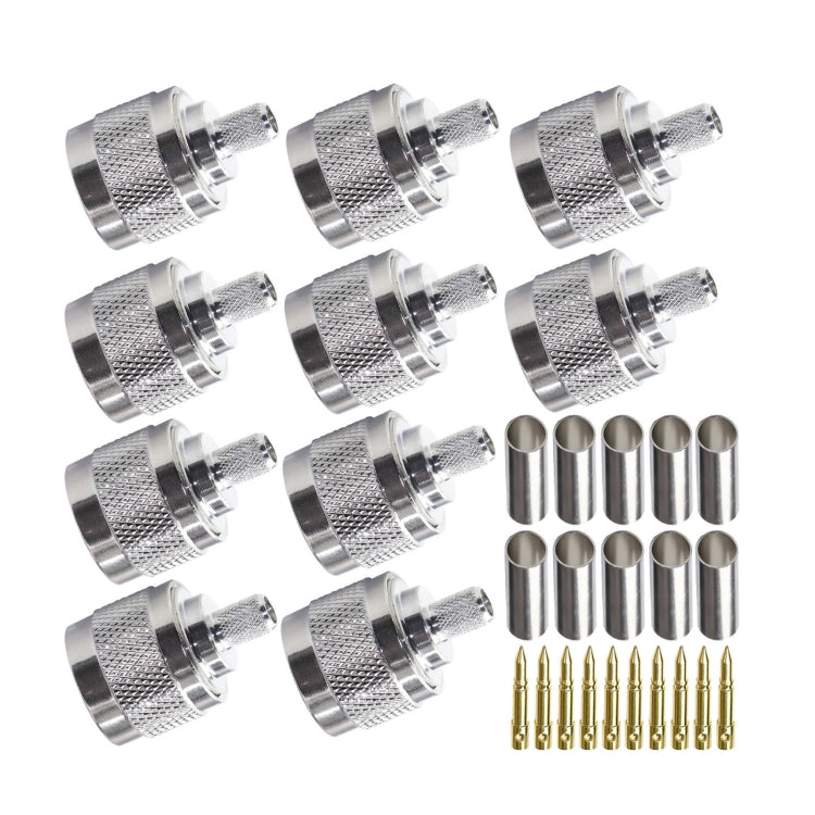 10pcs NJ-4 For LMR240 N Type Plug Connector Low Loss RF Coaxial Connector