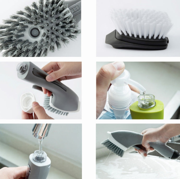 Long Handle Pot Brushes Automatically Add Dishwashing Detergent Tiles Water Spray Cleaning Brushes