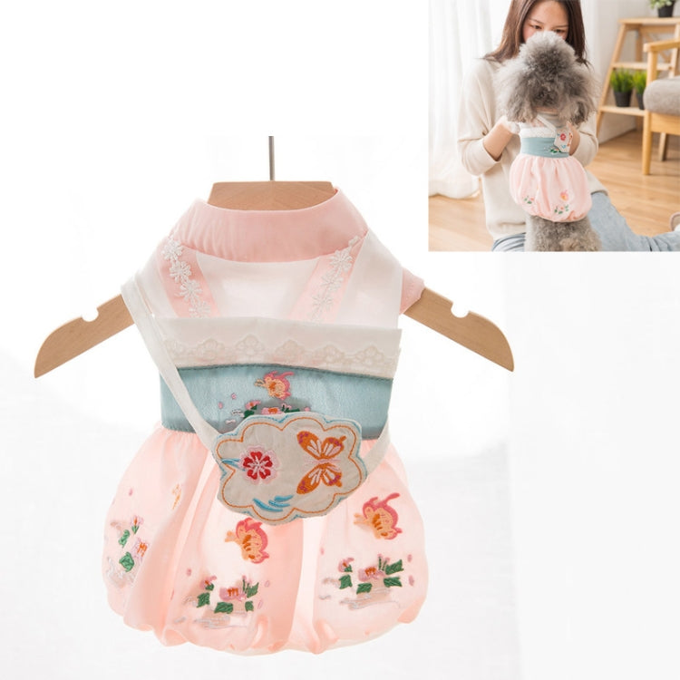 Summer Pet Hanfu Thin Breathable Small Dog and Cat Skirt, Size:L