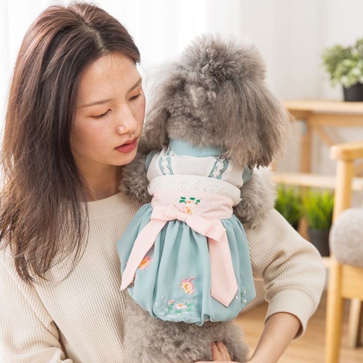Summer Pet Hanfu Thin Breathable Small Dog and Cat Skirt, Size:L