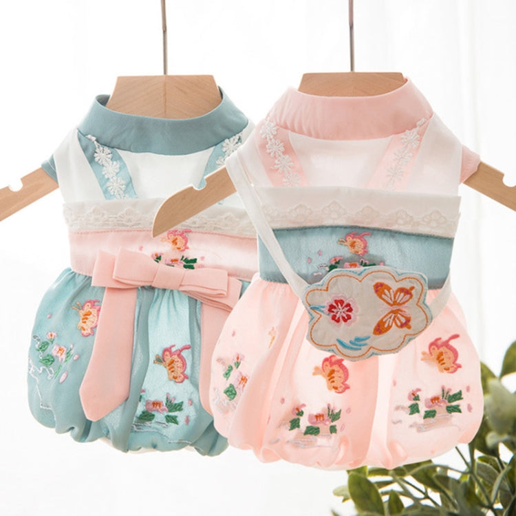 Summer Pet Hanfu Thin Breathable Small Dog and Cat Skirt, Size:L