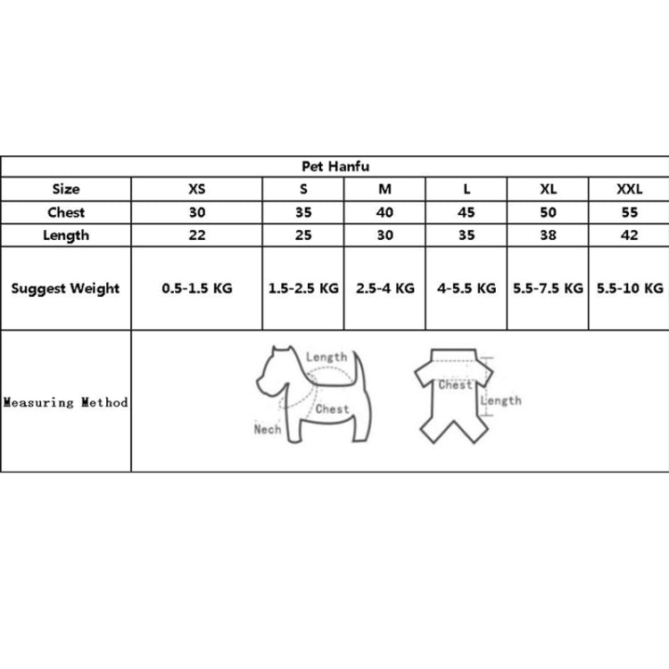 Summer Pet Hanfu Thin Breathable Small Dog and Cat Skirt, Size:L