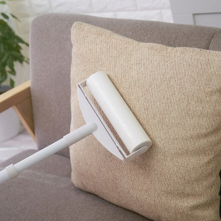 Household Floor Carpet Extended Handle Sticky Hair Roller Can Tear Off Dust Sticky Hair Roller Hair Remover(White)