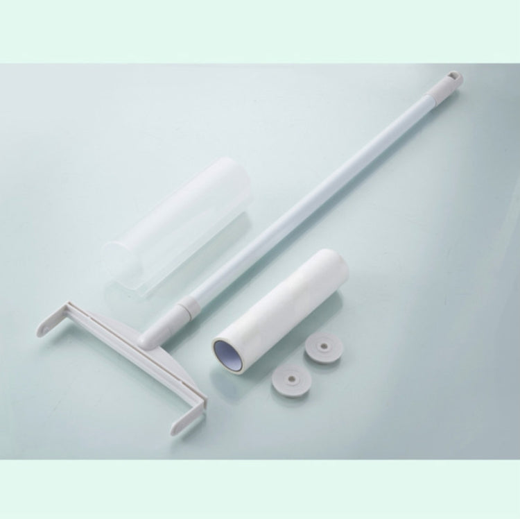Household Floor Carpet Extended Handle Sticky Hair Roller Can Tear Off Dust Sticky Hair Roller Hair Remover(White)