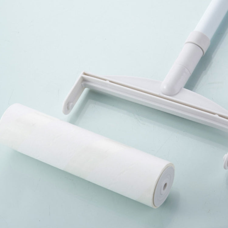 Household Floor Carpet Extended Handle Sticky Hair Roller Can Tear Off Dust Sticky Hair Roller Hair Remover(White)