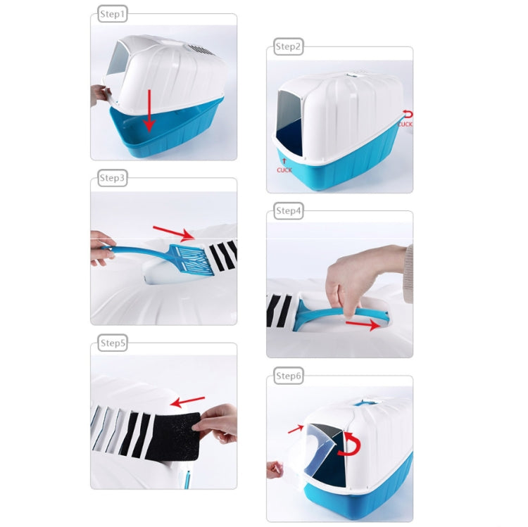 Cat Litter Box Fully Enclosed Anti-Splashing Cat Toilet Deodorant Pet Supplies
