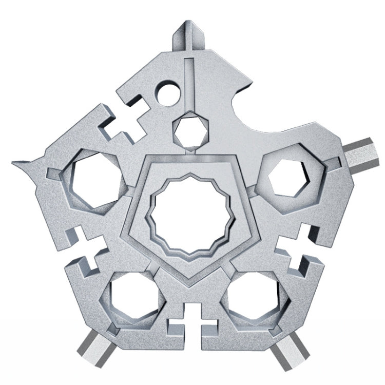 23 In 1 Five-Pointed Snowflake Wrench Combination Tool Mini EDC Portable Household Key Pendant