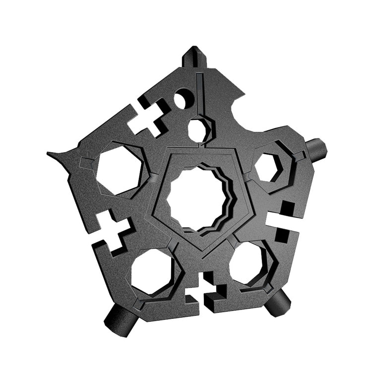 23 In 1 Five-Pointed Snowflake Wrench Combination Tool Mini EDC Portable Household Key Pendant