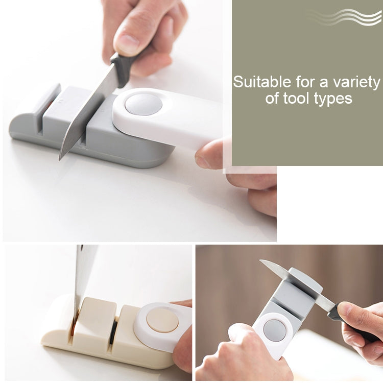 Household Kitchen Tools Fixed Angle Sharpener Quick Sharpener(Beige)