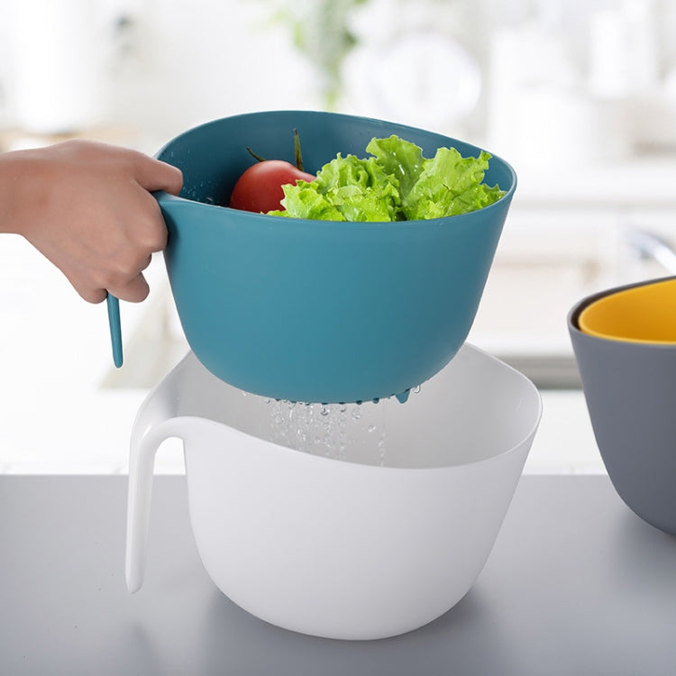 2 in 1 Double-layer Drain Basket Kitchen Plastic Fruit Vegetable Basket Salad Bowl