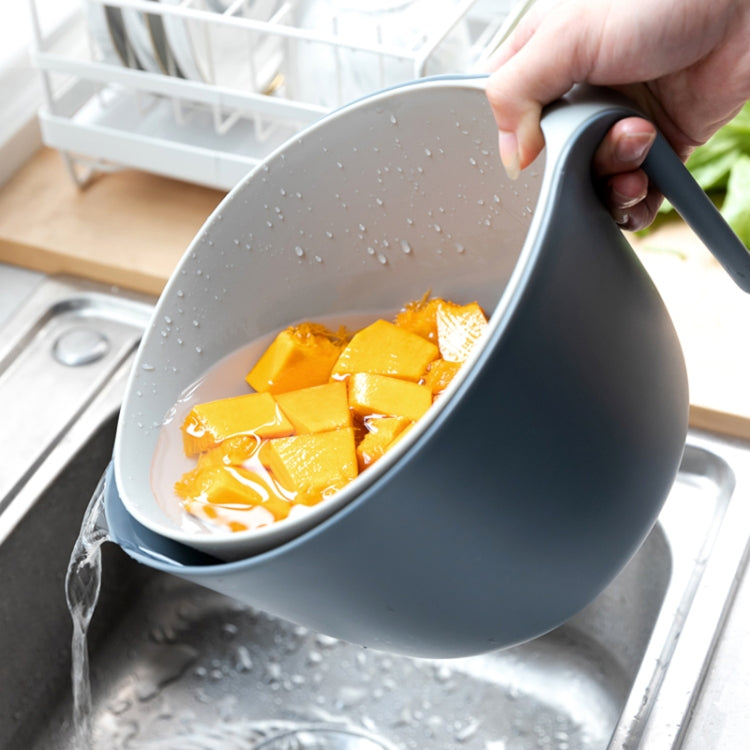 2 in 1 Double-layer Drain Basket Kitchen Plastic Fruit Vegetable Basket Salad Bowl