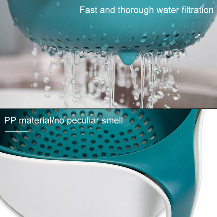 2 in 1 Double-layer Drain Basket Kitchen Plastic Fruit Vegetable Basket Salad Bowl
