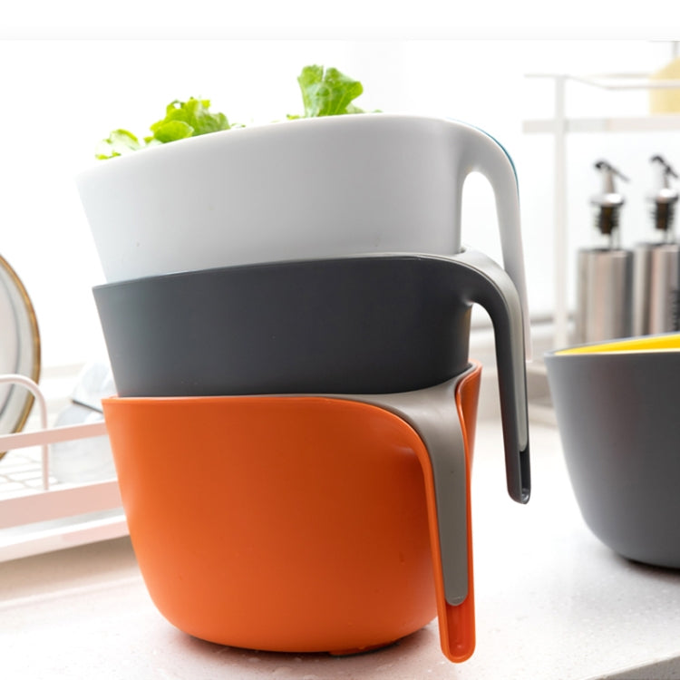 2 in 1 Double-layer Drain Basket Kitchen Plastic Fruit Vegetable Basket Salad Bowl
