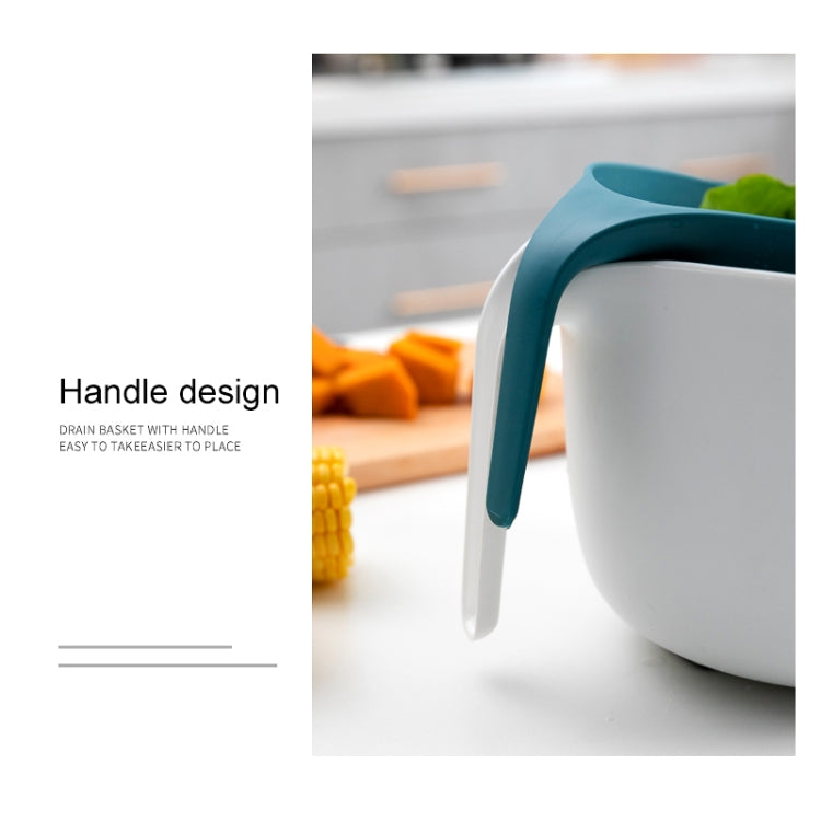2 in 1 Double-layer Drain Basket Kitchen Plastic Fruit Vegetable Basket Salad Bowl