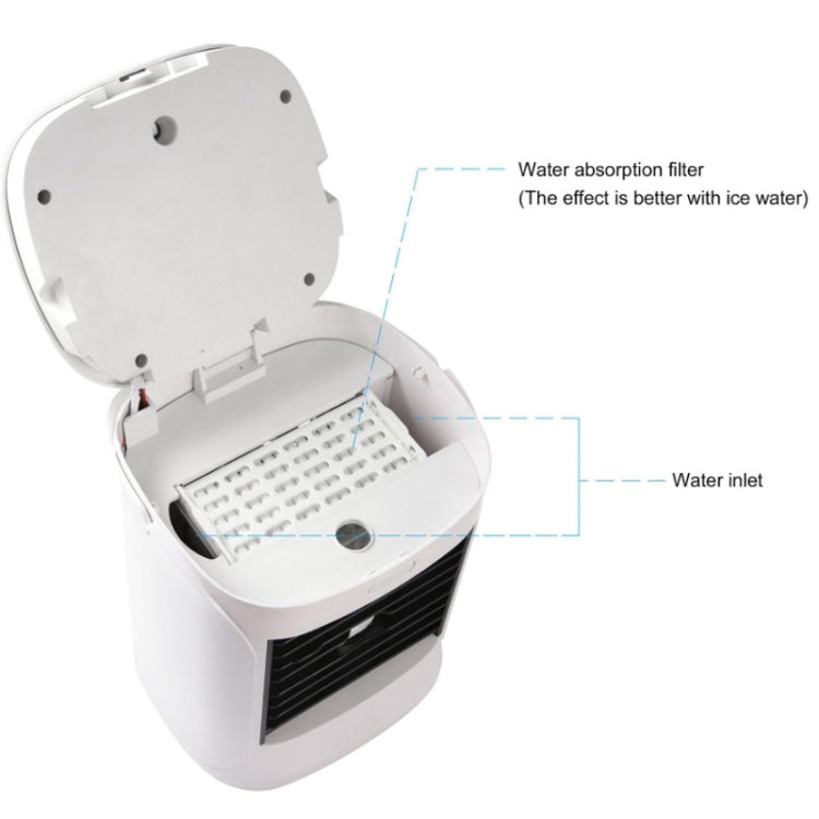 Multifunction Desktop Fan Portable Air Conditioner Cooler Air Purifier Humidifier Bluetooth Speaker with Disinfection Lamp(White)