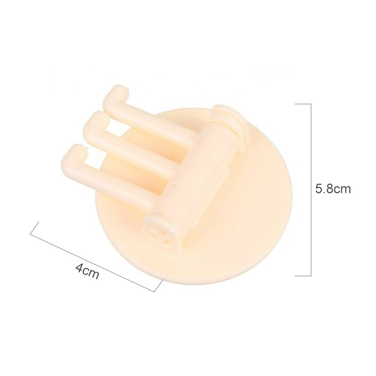 10 PCS Seamless Paste 3-Branch Rotating Kitchen Bathroom Wall Hook