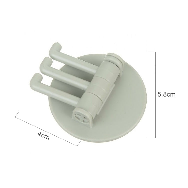 10 PCS Seamless Paste 3-Branch Rotating Kitchen Bathroom Wall Hook