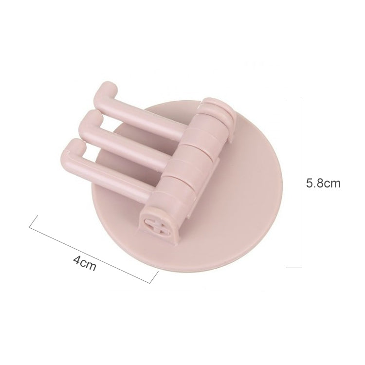 10 PCS Seamless Paste 3-Branch Rotating Kitchen Bathroom Wall Hook