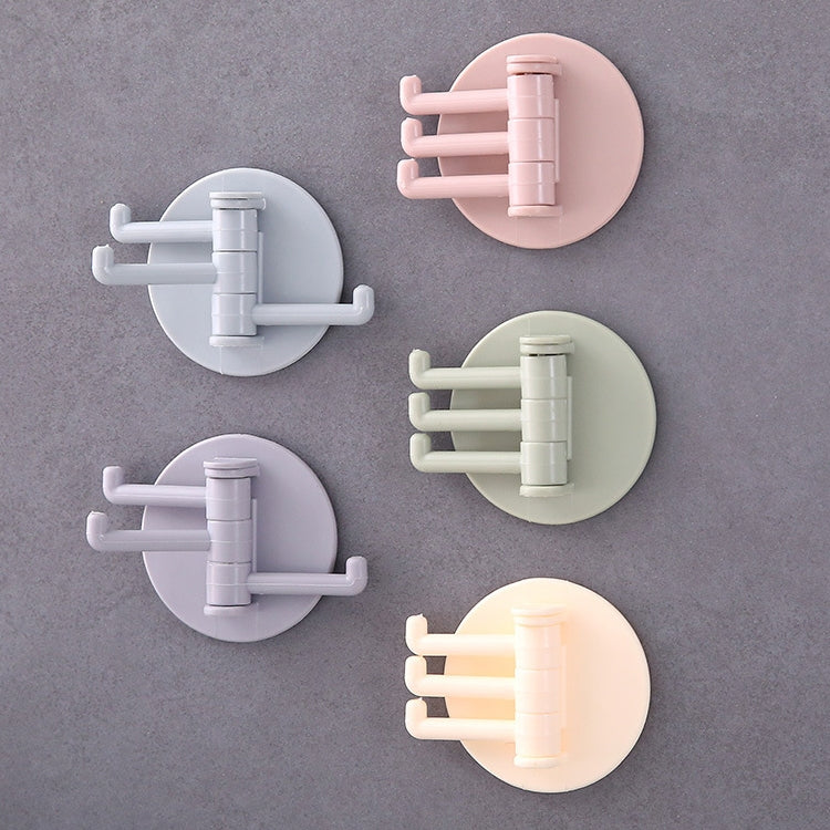 10 PCS Seamless Paste 3-Branch Rotating Kitchen Bathroom Wall Hook