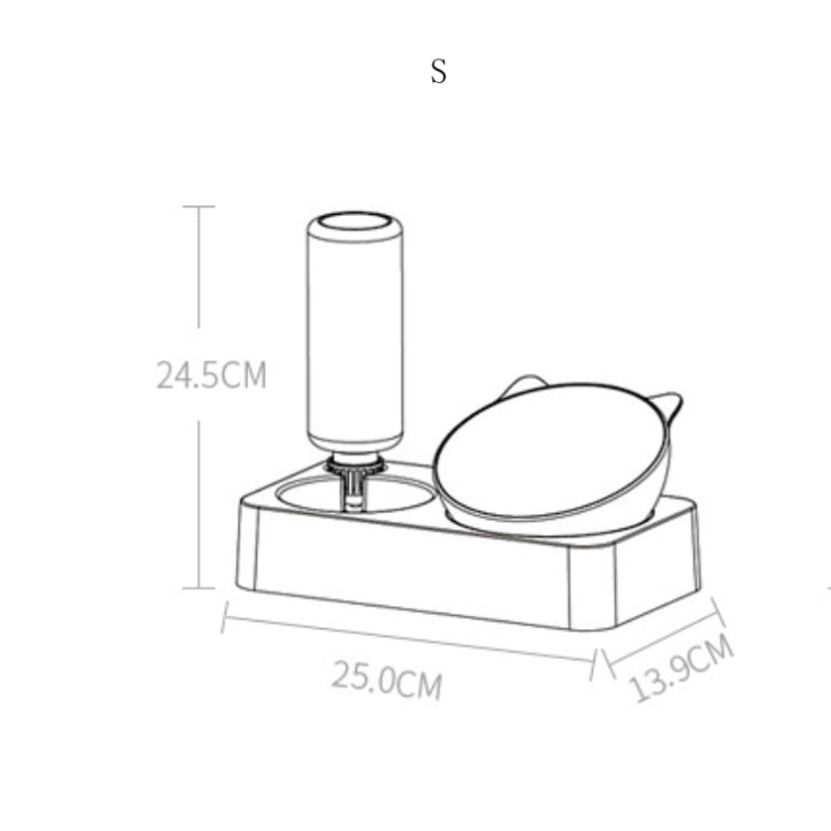 Pet Bowl Anti-tipping Automatic Drinking Water Feeding Bowl, Size:Small