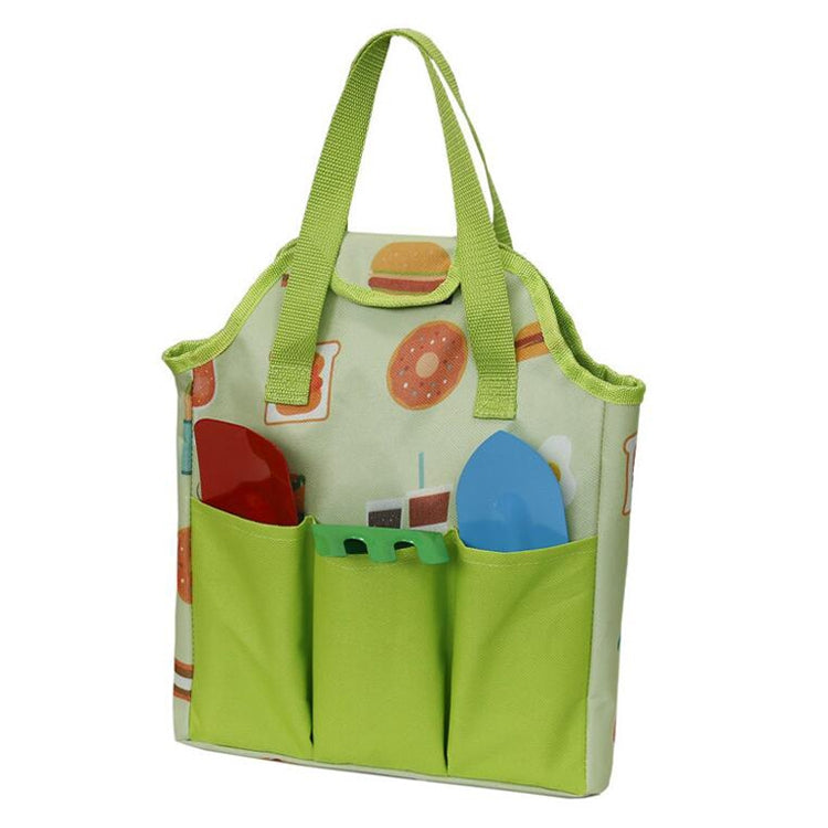 MTP-628 2 in 1 Children Garden Work Apron Portable Garden Tool Storage Bag Set