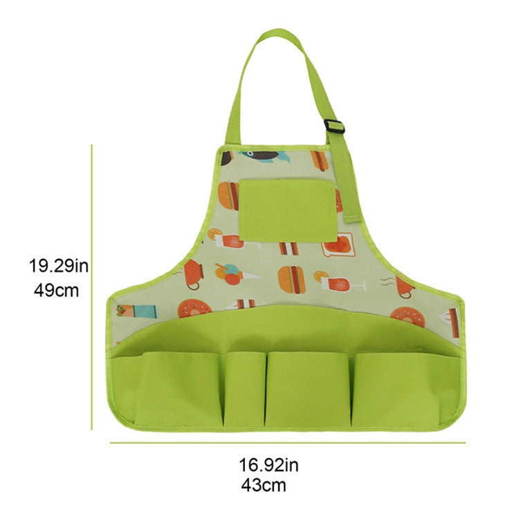 MTP-628 2 in 1 Children Garden Work Apron Portable Garden Tool Storage Bag Set