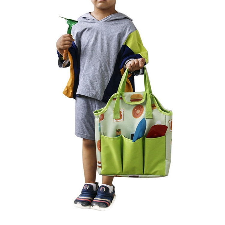 MTP-628 2 in 1 Children Garden Work Apron Portable Garden Tool Storage Bag Set