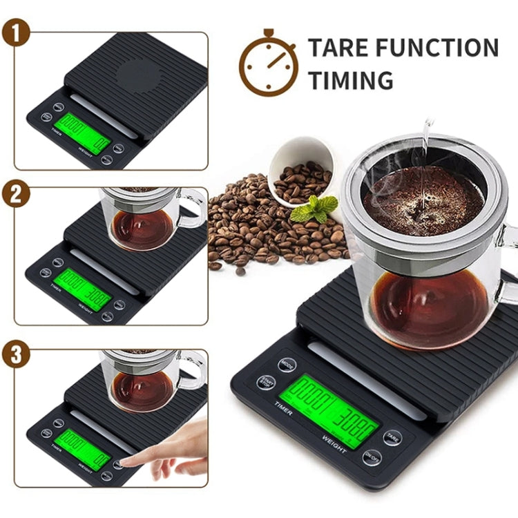 Hand Punch Coffee Scales Timing Electronic Timer Scale Kitchen Scales, Model:5kg/0.1g