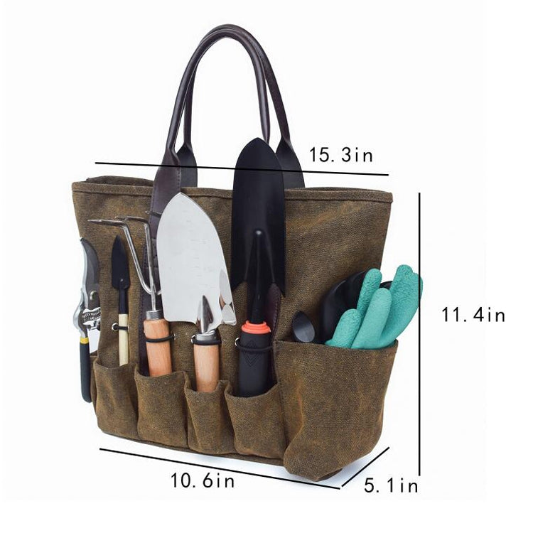 MTP-519 Mud Color Canvas Thickening Garden Tool Storage Bag