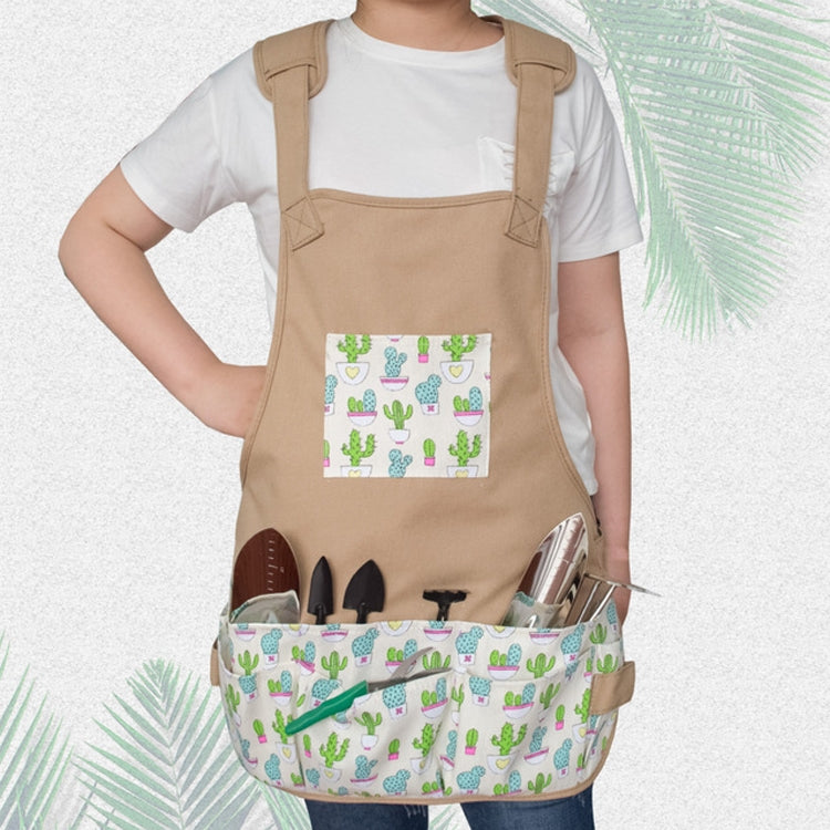 MTP-330 Multifunctional Khaki Canvas Garden Tool Storage Apron