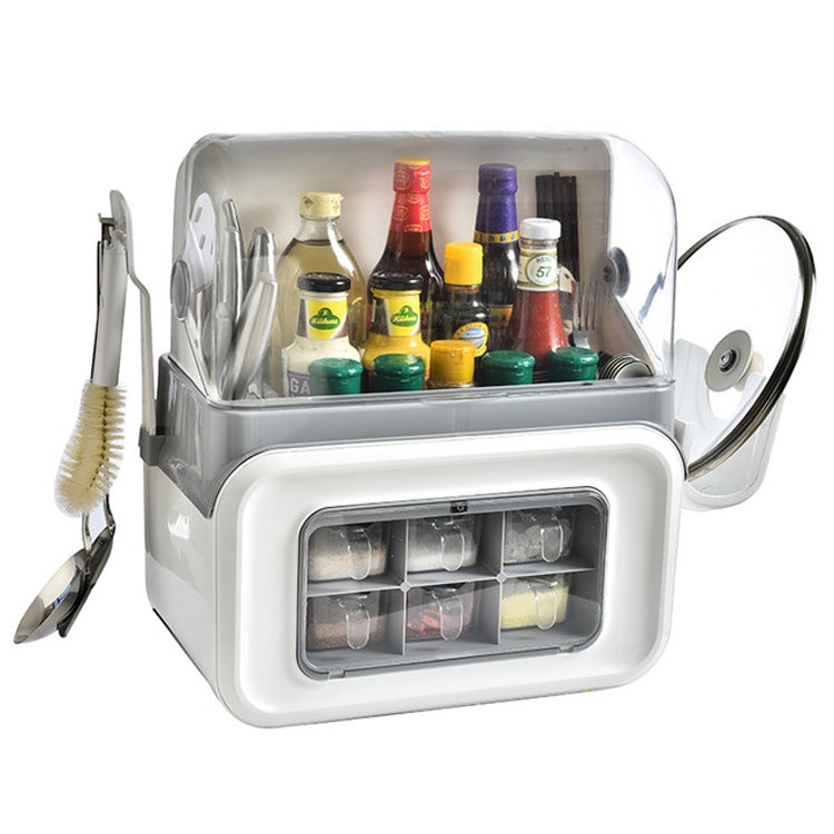 Household Seasoning Box Multifunctional Rack Knife Holder Pot Cover Storage Box, Style:Upgraded Version