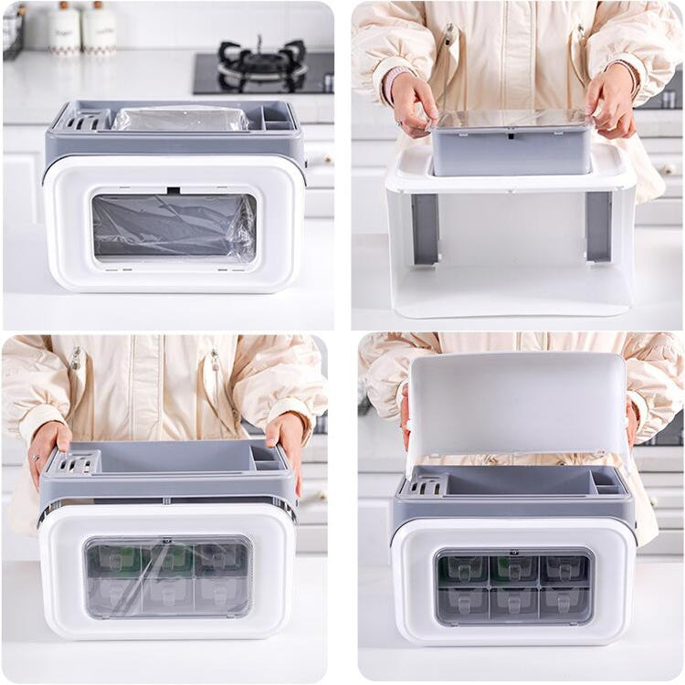 Household Seasoning Box Multifunctional Rack Knife Holder Pot Cover Storage Box, Style:Upgraded Version