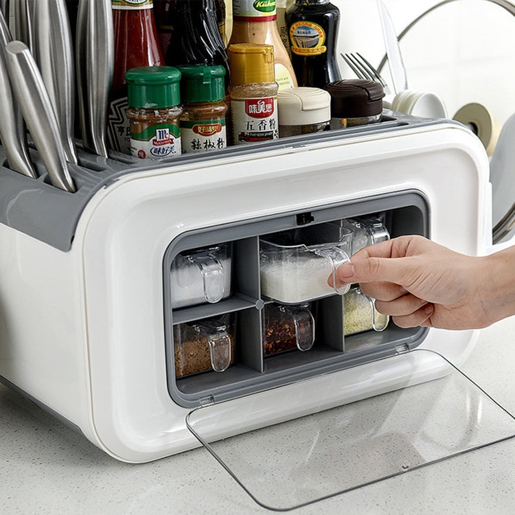 Household Seasoning Box Multifunctional Rack Knife Holder Pot Cover Storage Box, Style:Upgraded Version