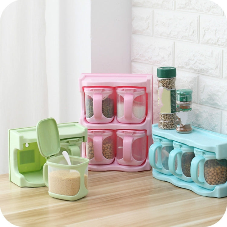 Plastic Seasoning Box Multi-purpose Combination Seasoning Rack Kitchen Supplies, Style:One Grid