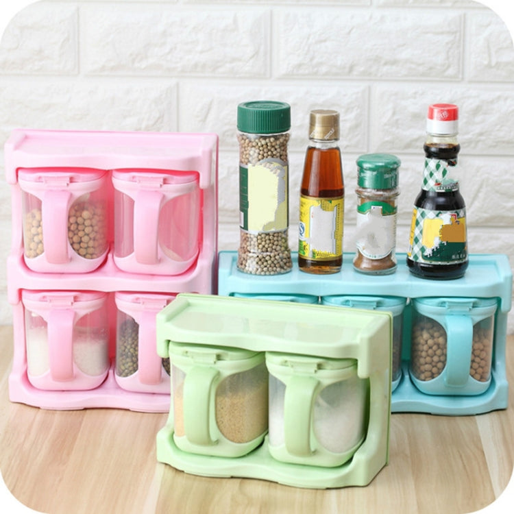 Plastic Seasoning Box Multi-purpose Combination Seasoning Rack Kitchen Supplies, Style:Four Grid