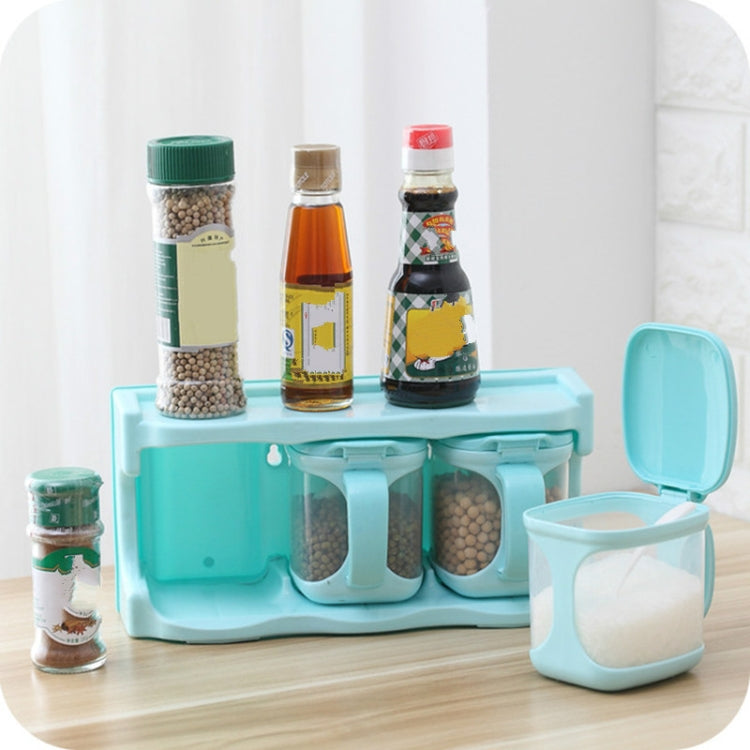 Plastic Seasoning Box Multi-purpose Combination Seasoning Rack Kitchen Supplies, Style:Four Grid