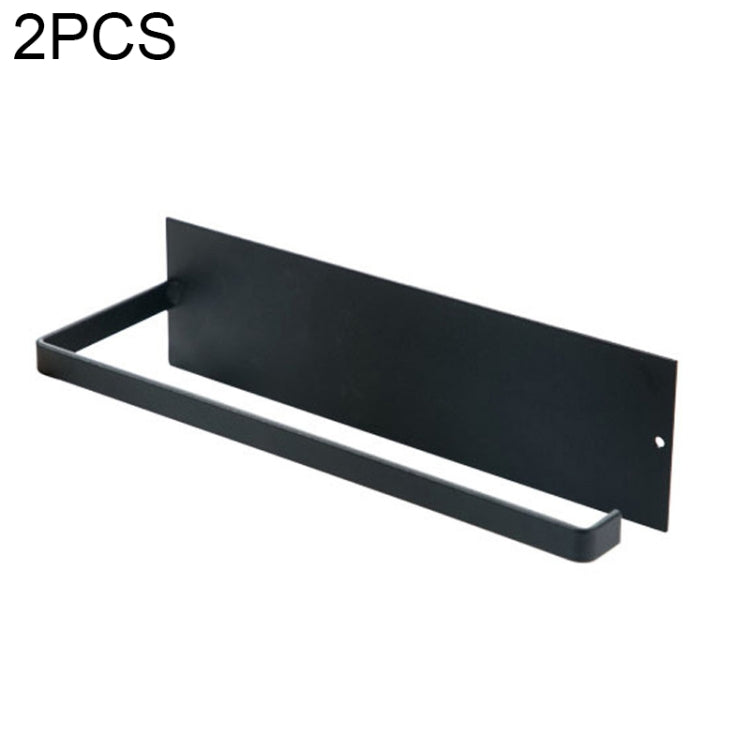2 PCS Punch-free Wall-mounted Bathroom Kitchen Roll Holder Towel Rack