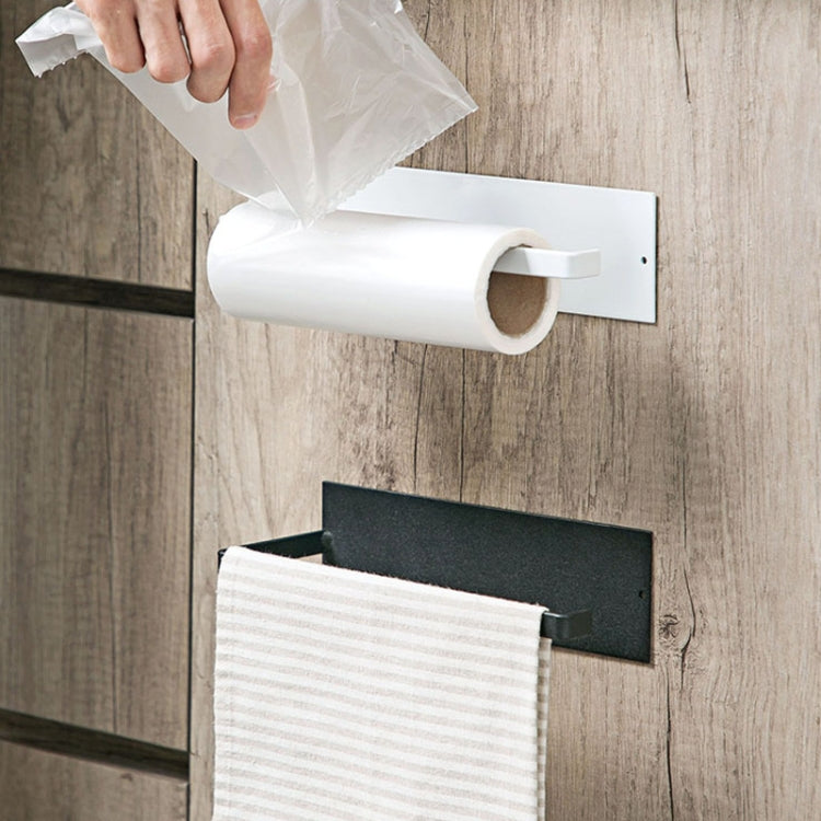2 PCS Punch-free Wall-mounted Bathroom Kitchen Roll Holder Towel Rack