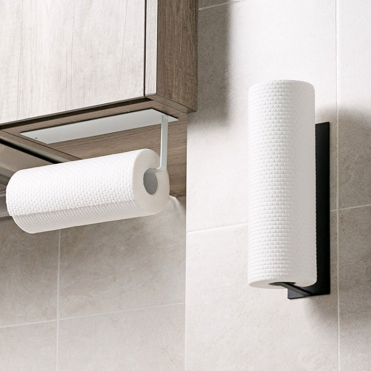 2 PCS Punch-free Wall-mounted Bathroom Kitchen Roll Holder Towel Rack